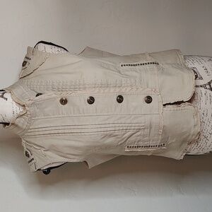 Tribal Stretch Tan Vest Creamy Tan Size 8 Cotton Breathable Natural Fabric